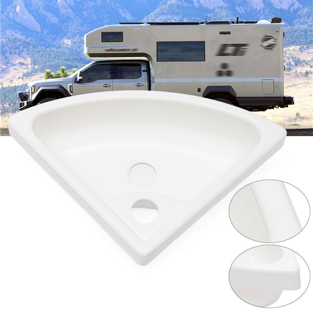 RV Caravan White Triangular Sink Basin Bathroom ABS Corner Sink Wall Mounted NEW