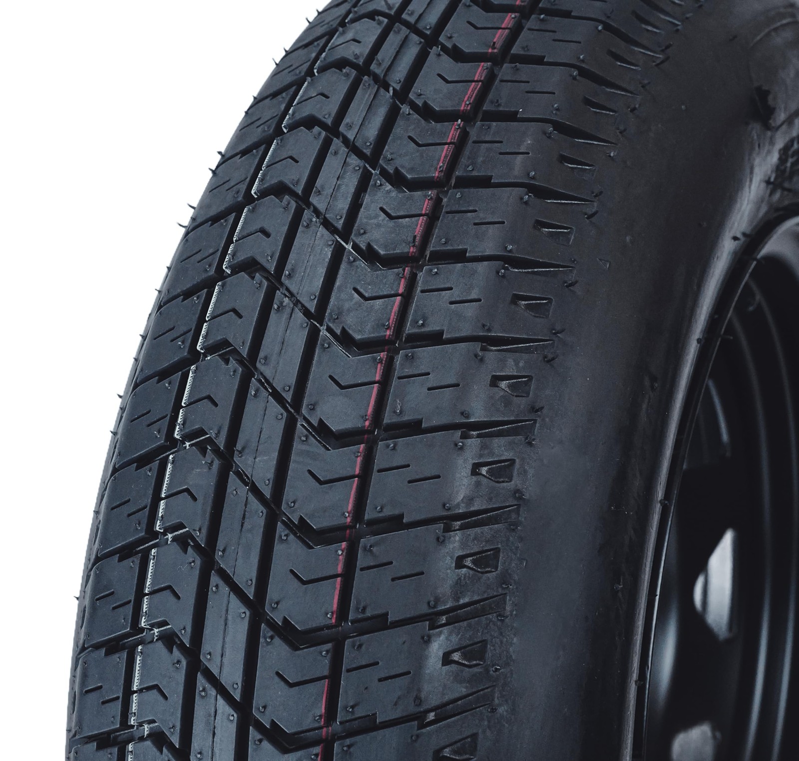 4 Pack Trailer Tire On Rim ST205/75D14 Trailer Tires Black Wheels 5 Lug on 4.5″