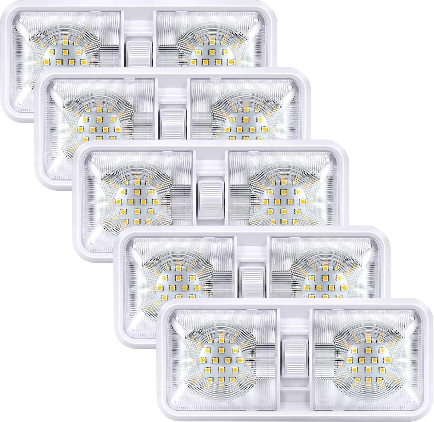 Kohree RV Lights Interior, Upgrade 800 A-5 Packs/Double Dome, Natural White