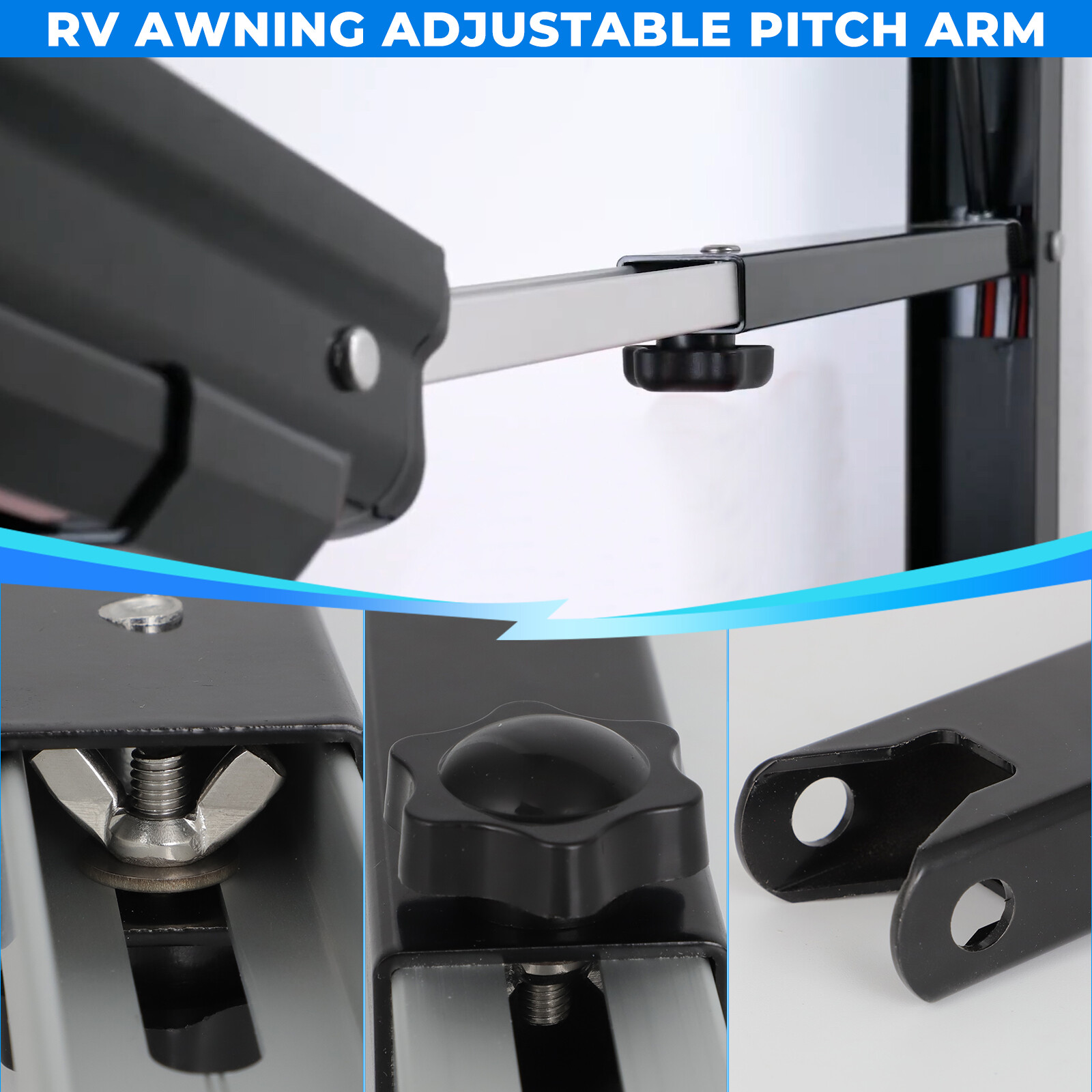 30 Inch RV Power Awning Adjustable Pitch Arm Pair For Dometic A&E 9100/9200 US