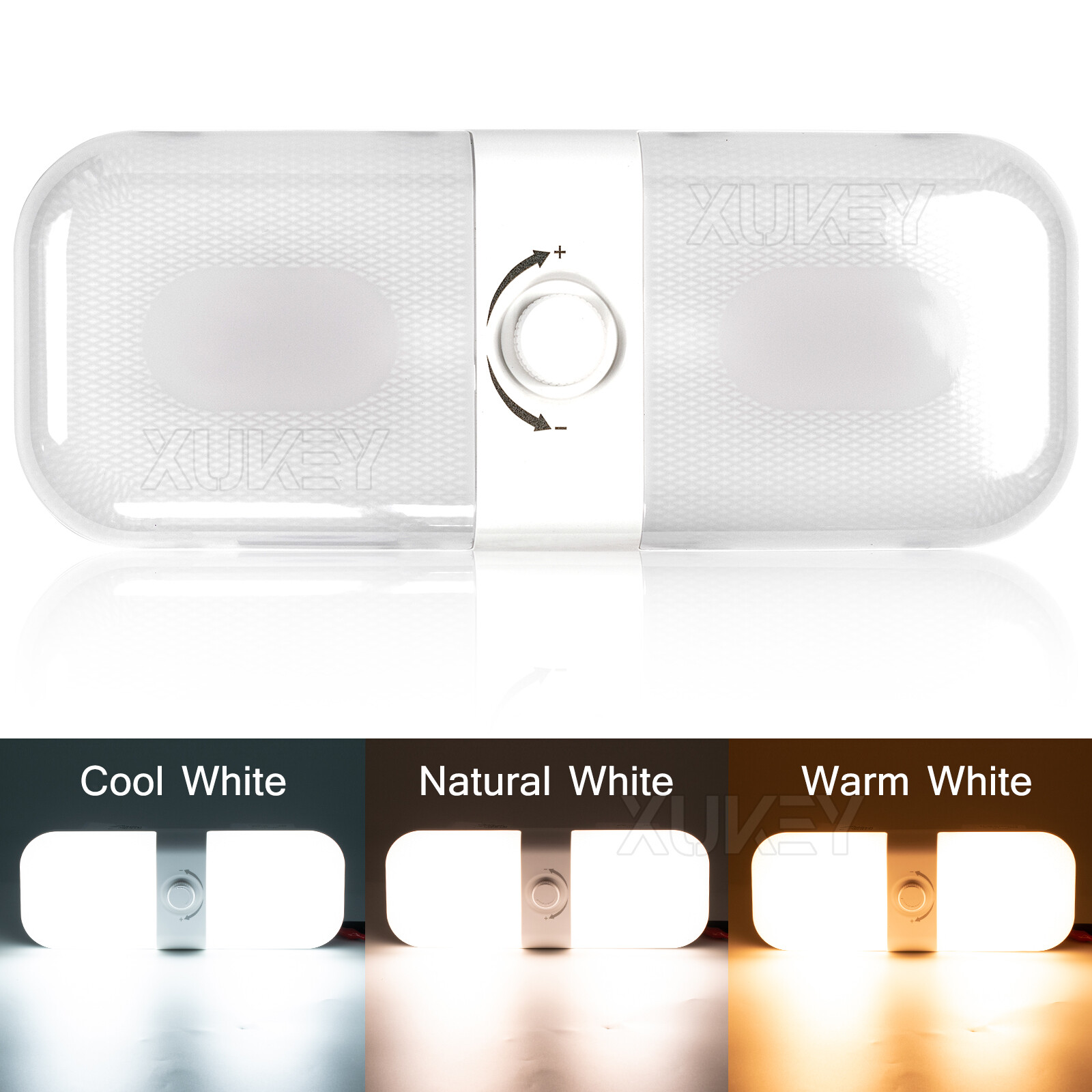 12_24V Stepless Dimming 3color White Ceiling Dome Light LED Interior Lighting RV