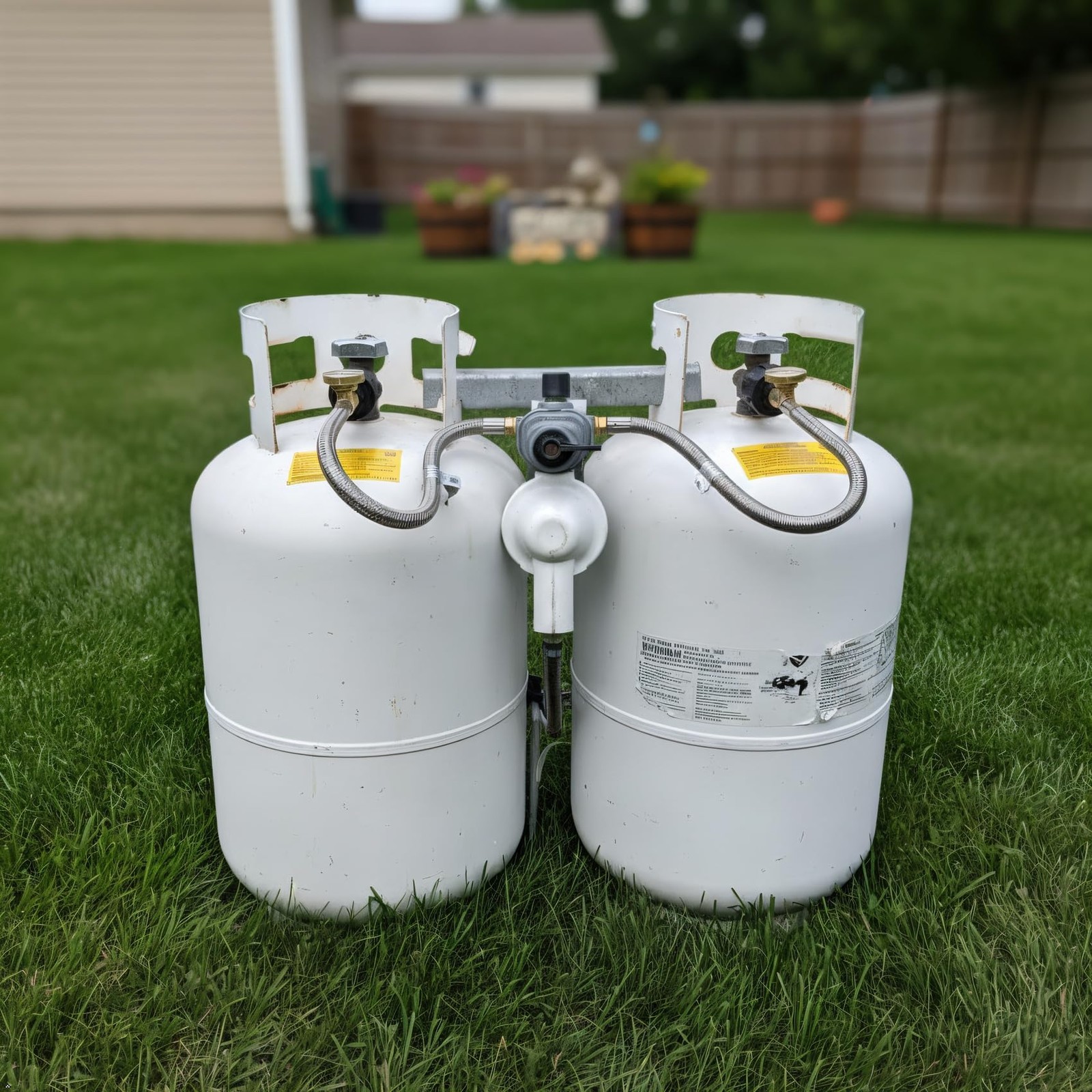 15 Inch (packs of 2) RV Propane Hoses with Gauge, QCC1 & NPT, 40Lb 15