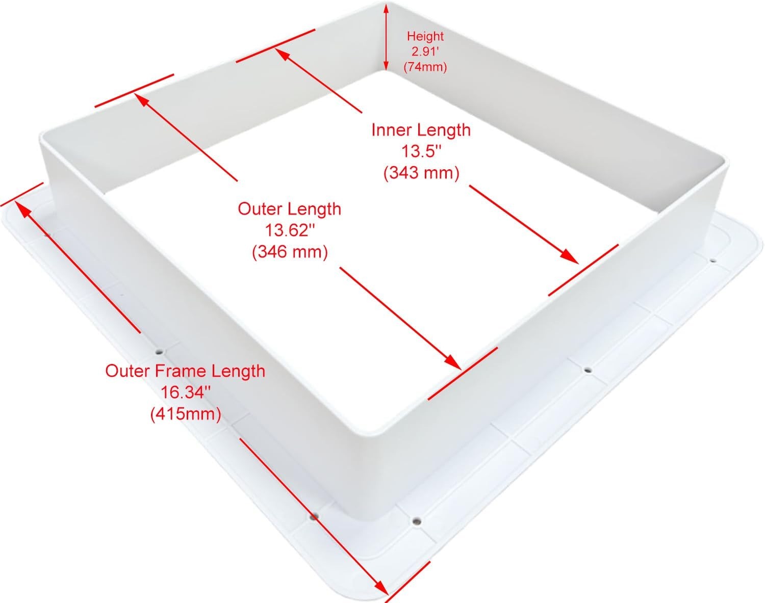RV Roof Vent Trim Ring Replacement – One-Piece Ceiling Garnish, 13.55″ Length, 2