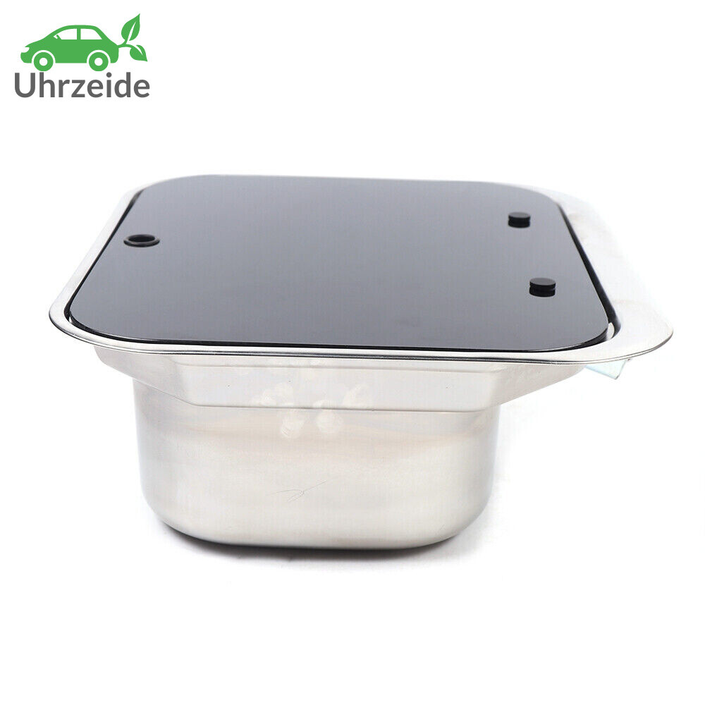 Stainless Steel RV Sink Kit Folding Square Outdoor Sink with Lid+Faucet Full Set