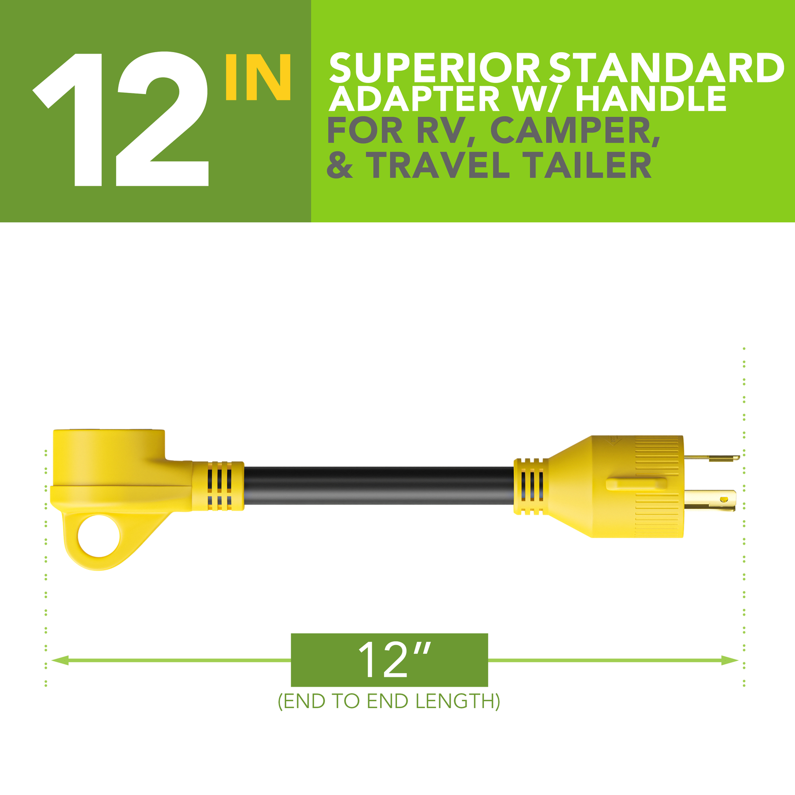 Generator Adapter Cord 3-Prong Twist Lock 30A L5-30P Male to RV 30A TT-30 Female