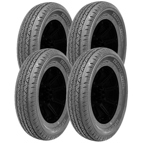 (QTY 4) ST175/80R13 Travelstar HF288 91/87N LRC Black Wall Tires
