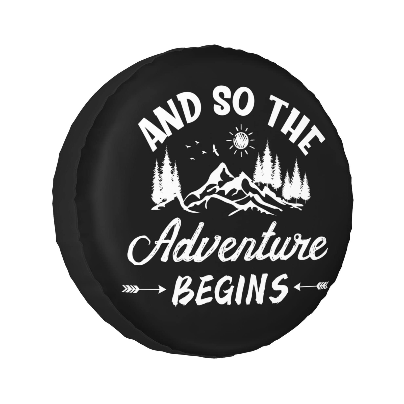 14 Inch Adventure Begins Spare Tire Cover Waterproof Wheel Protector For RV