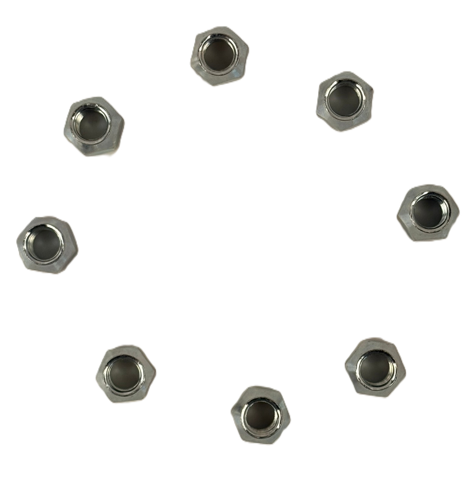 1/2″ Hex Wheel Lug Nuts – Set of 8 – 60° Coned Seat, 1/2″-20 x 13/16″