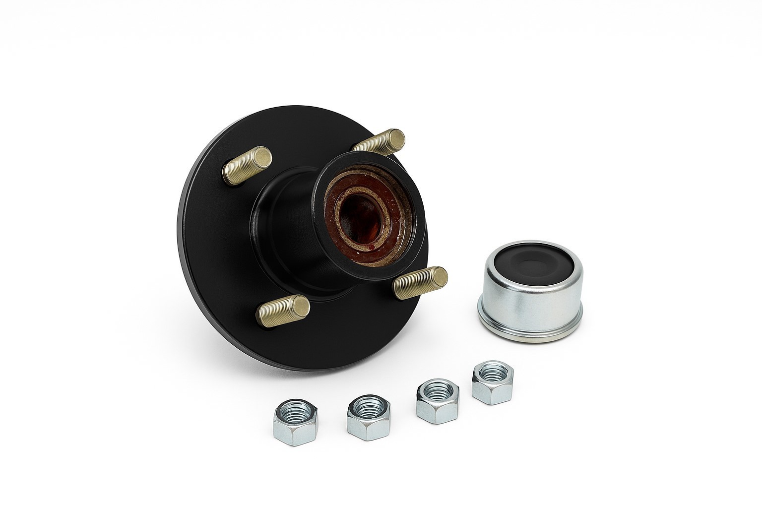 TruRyde Pre-Greased 4 Bolt on 4″ Idler Hub Kit for 2,500 lb Axles, PP-RVIK-1PG