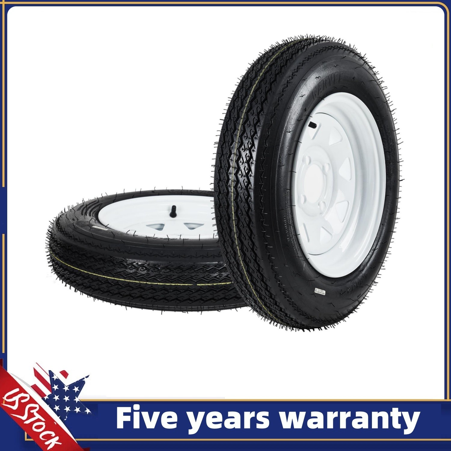 🌅2PCS 4.80-12 4.80×12 480-12 Trailer Tires & Wheels 12″ Rims 4 Lug on 4″ 6PLY