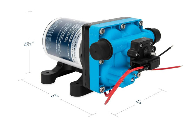 Camco 22491 12V RV Marine Water Pump 3.0 GPM 55 PSI Demand Diaphragm Pump