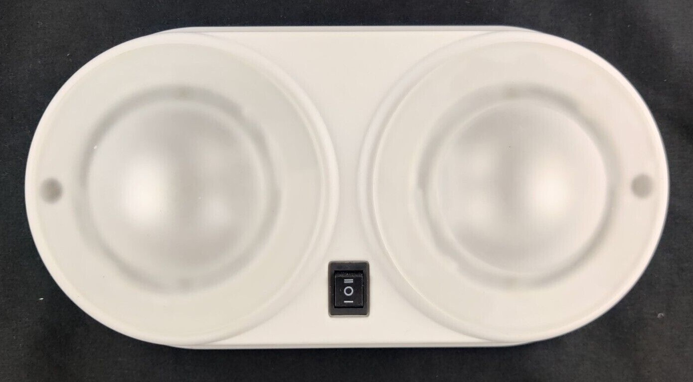 Halogen Dual Double Interior Light 12v Surface Mount W Switch Ceiling Fixture RV