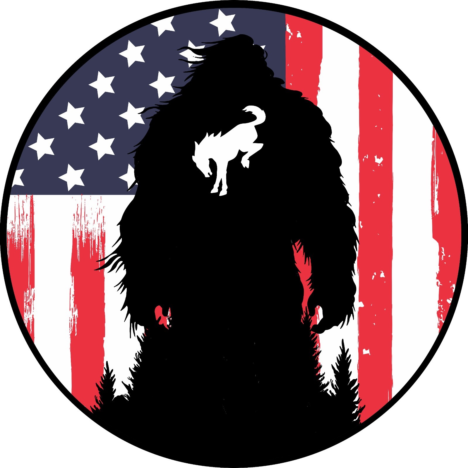 American Flag Bronco Sasquatch Spare Tire Cover for any make, model & size