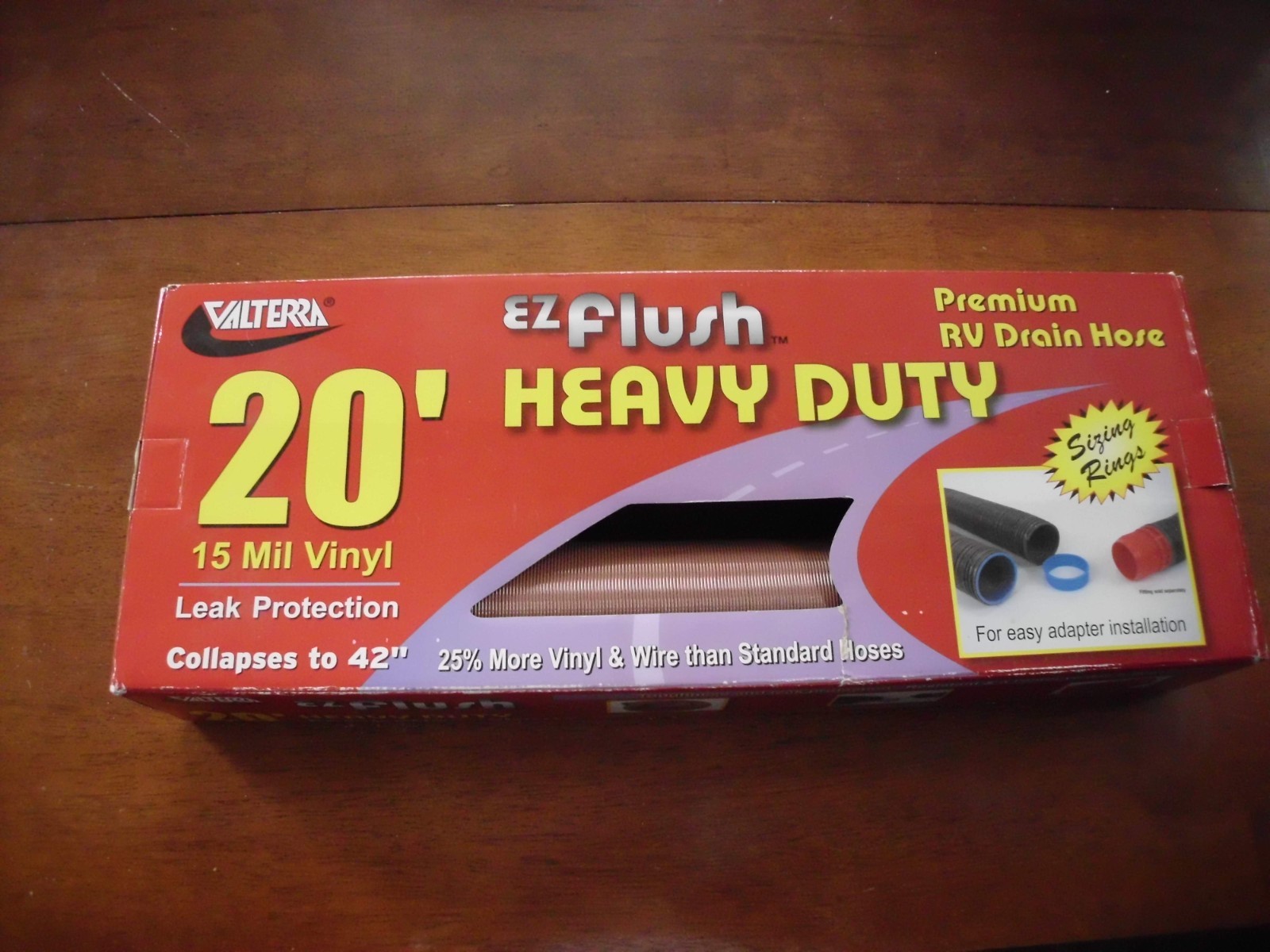 VALTERRA EZ Flush HEAVY DUTY 20FT BRONZE RV DRAIN HOSE. NEW
