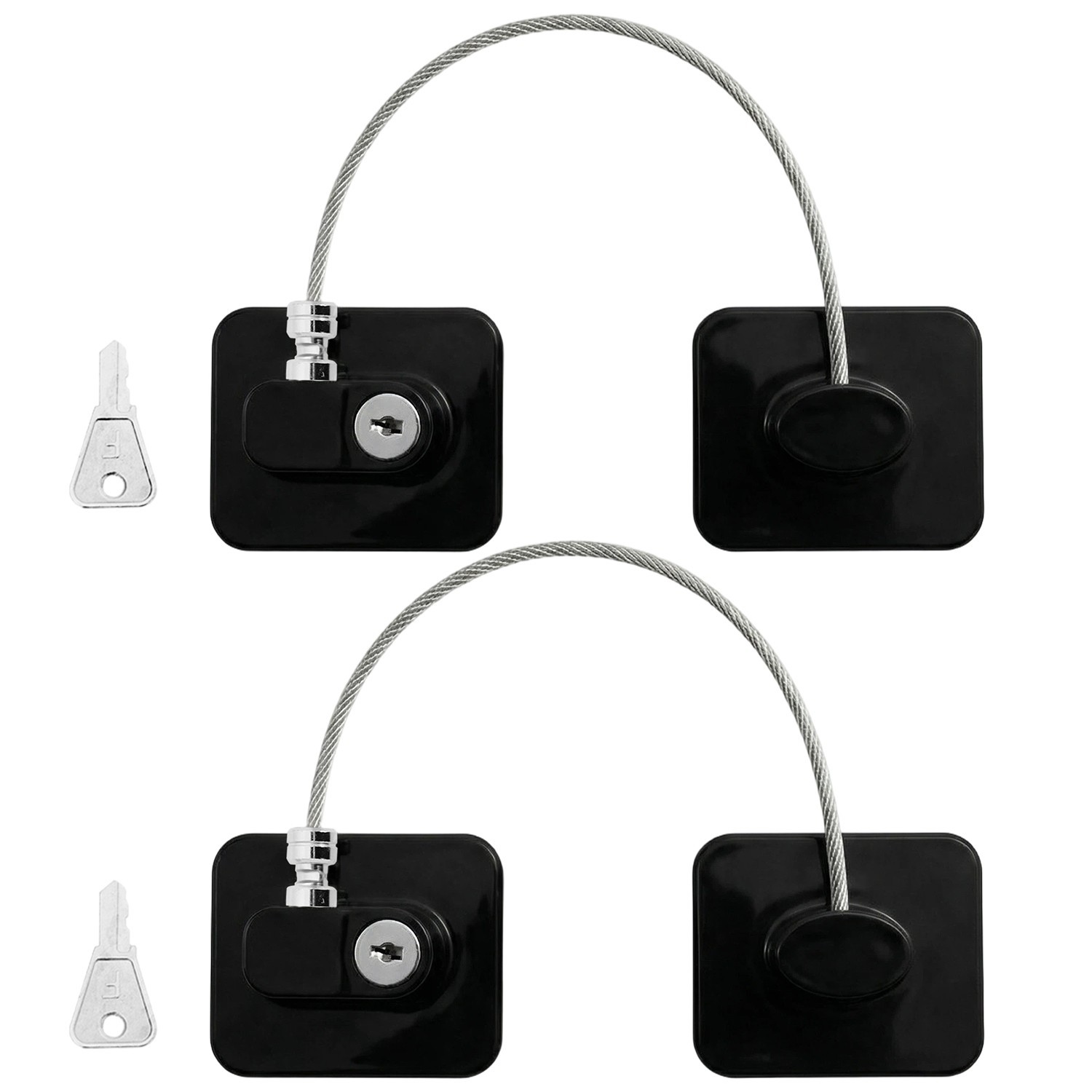 2PCS Window Door Cable Restrictor Security Key Lock Wire Baby Child Safety