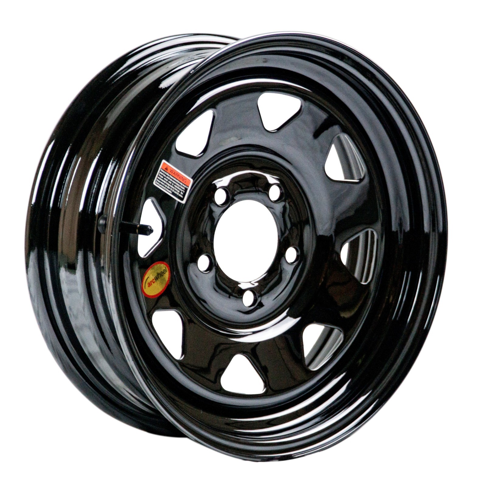 15×6 Trailer Wheel 5 lug on 5 Bolt Pattern Black Spoke PVD Chrome Trailer Rim