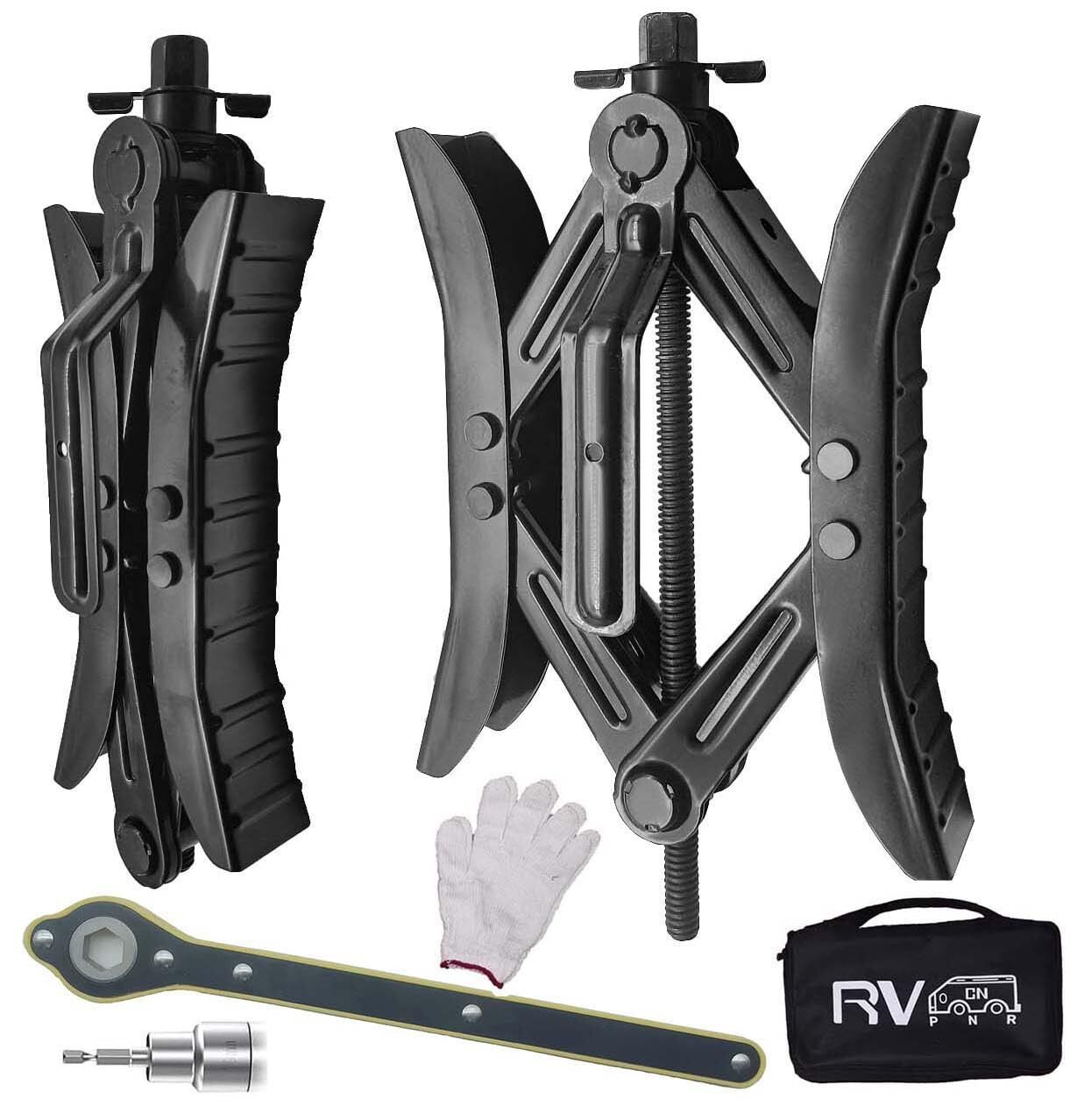 Wheel Chock Stabilizer 2 Sets RV Tire Locking Scissor Accessories Kit