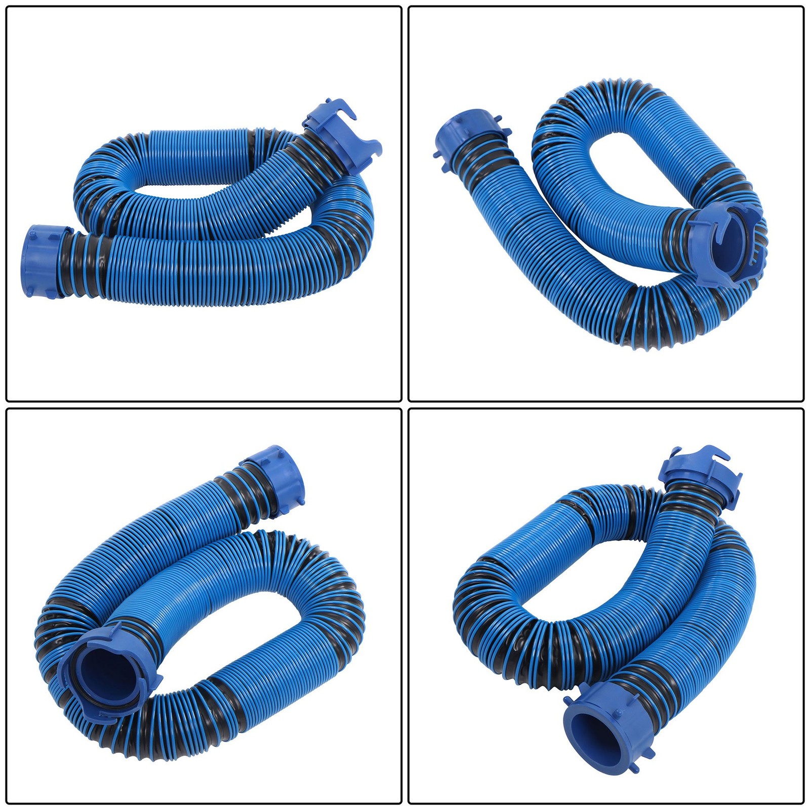 Heavy-Duty RV Sewer Hose 10FT with Clear 90-degree Adapter For Easy Draining