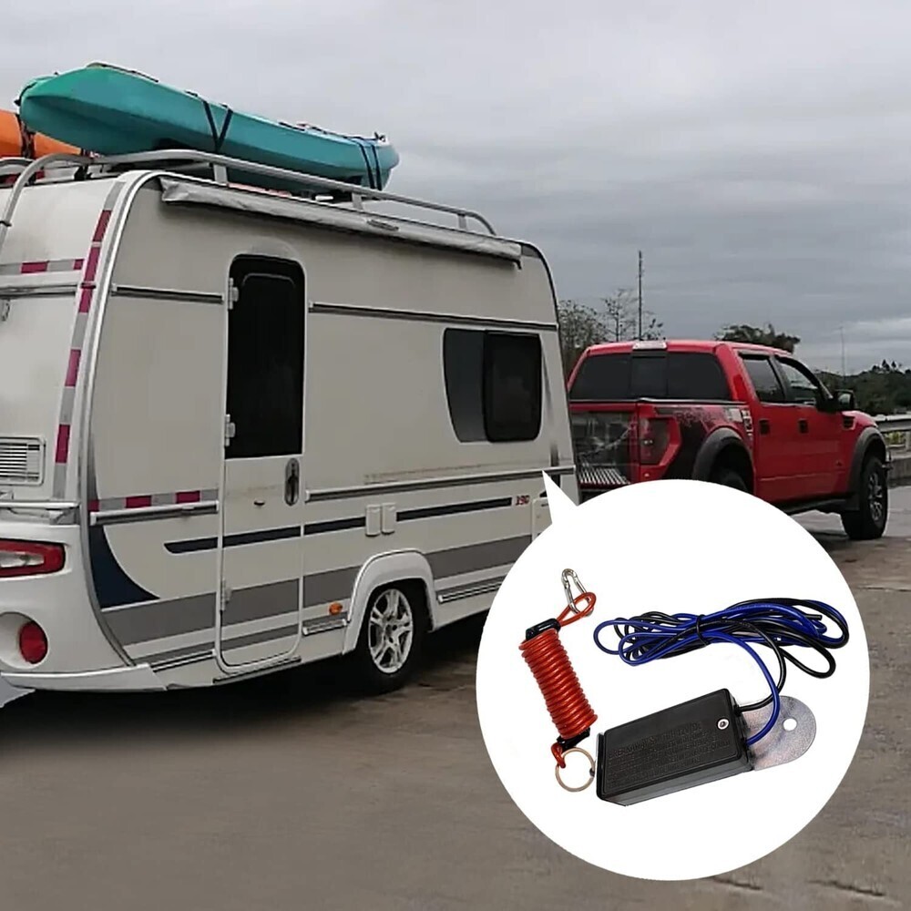 Trailer Breakaway Switch 4Ft Trailer Break Control kit Electric Brake Switch Red