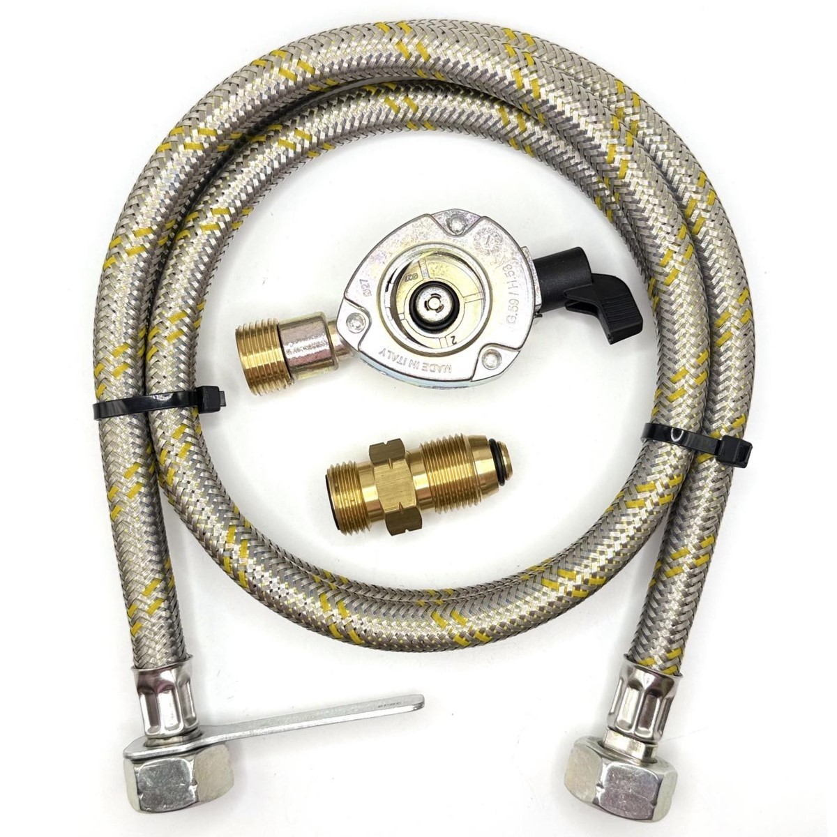 1.5M Hose LPG USA POL Gas Bottle butane or KLF German type, 27mm CLIP ON 21.8 LH
