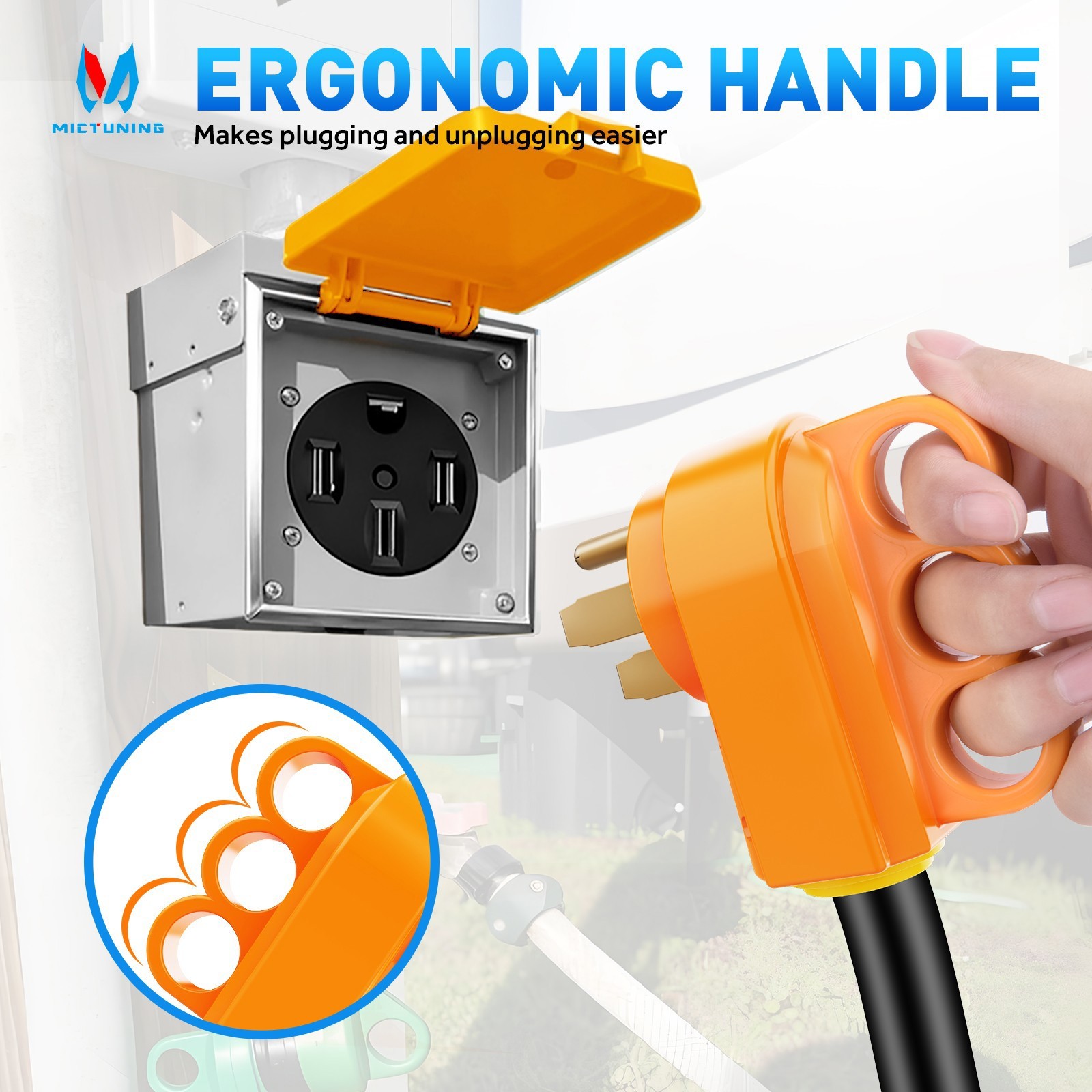 50 Amp RV Male and Female Plug Set,125V/250V Heavy Duty Electrical Camper for RV
