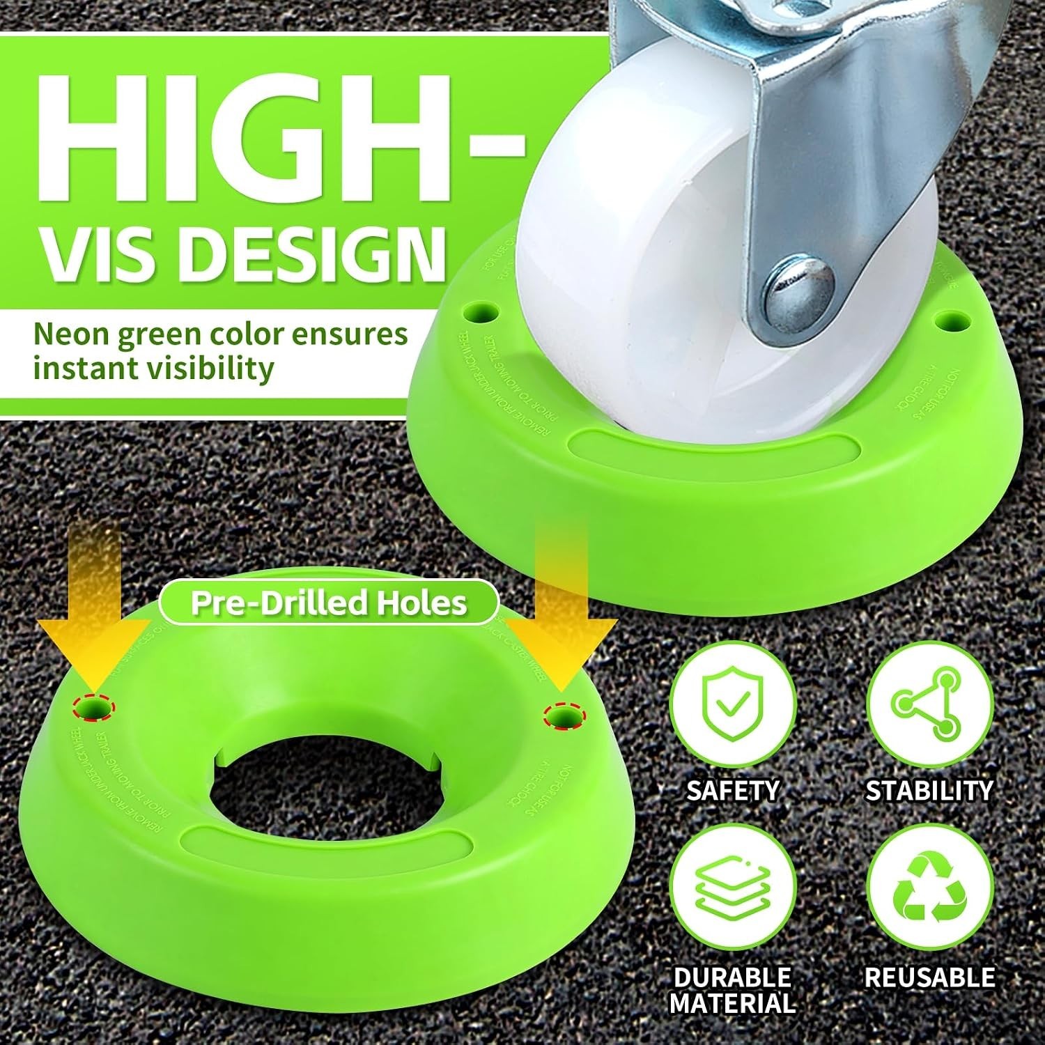 Trailer Jack Wheel Chock Compatible With Trailer Jack Wheel Green 8.03×8.03×1…