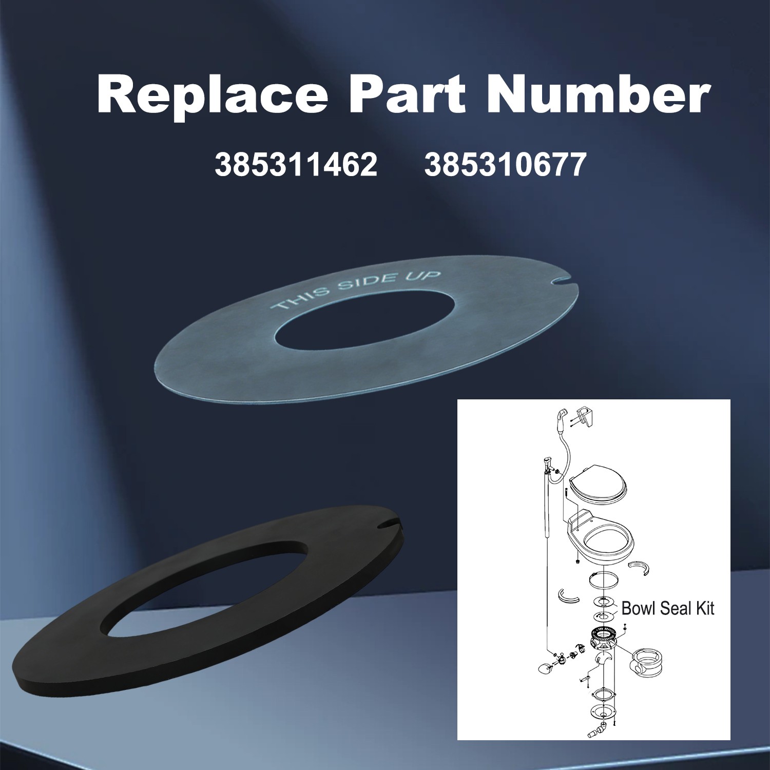 RV Toilet Rubber Bowl Seal Kit for Sealand 210 510 385311462 511H 511PS New