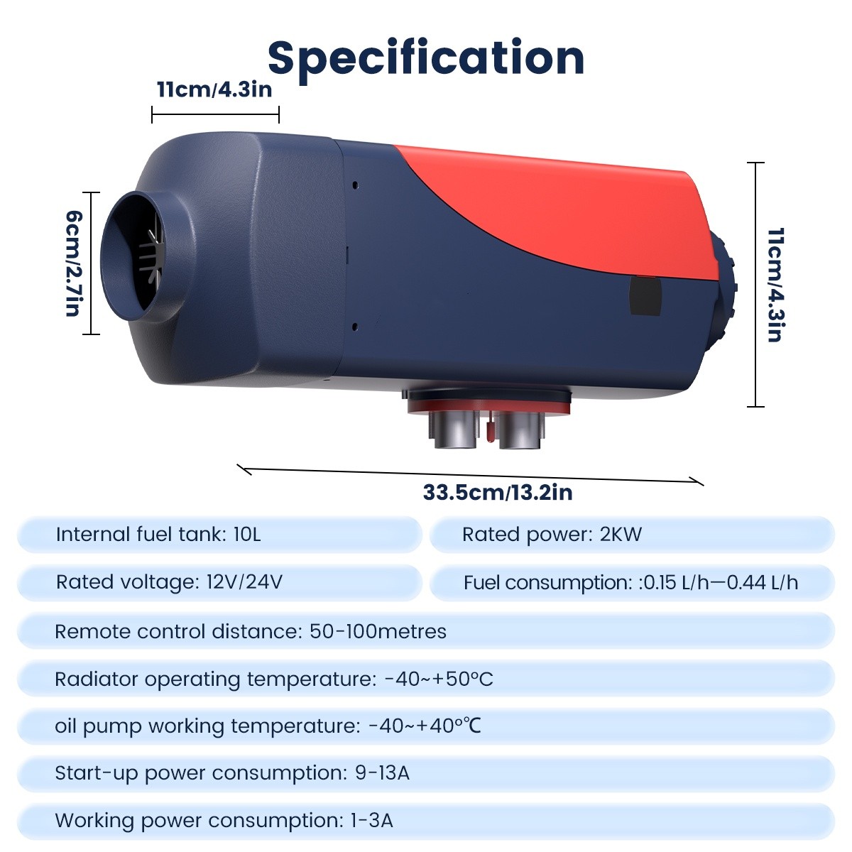 Hcalory 2KW/8KW bluetooth Remote Diesel Air Heater 12V 24V F/ Car Truck Van Boat