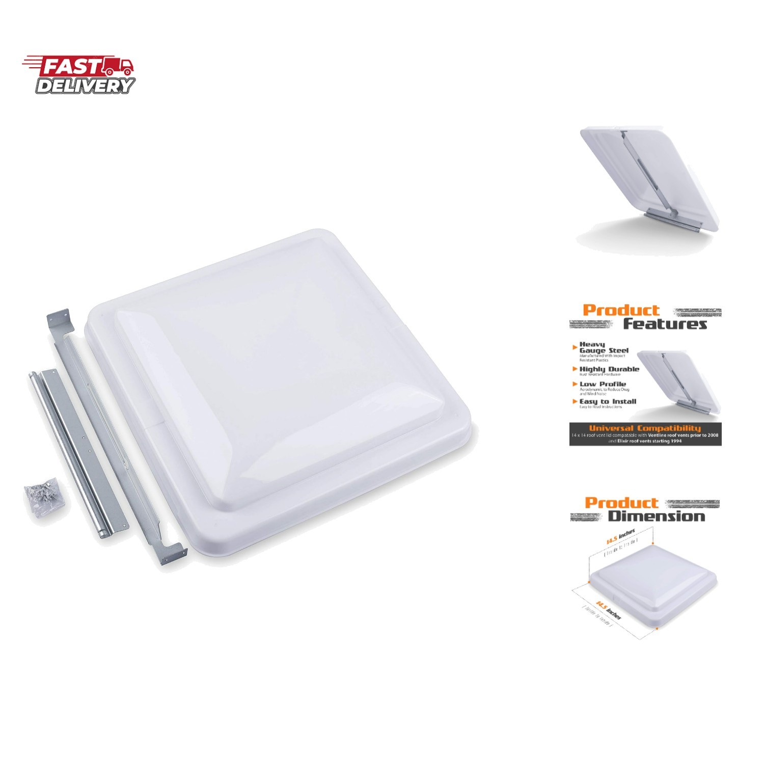 14.5 Inch Universal RV Roof Vent for Trailer, Camper, Motorhome – RV Vent Cov…