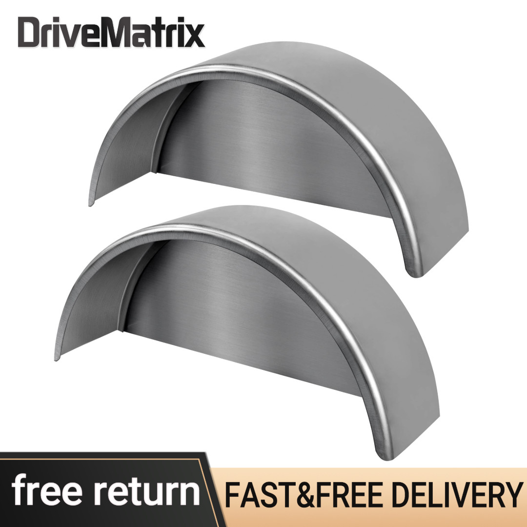 2PK Steel Round Single Axle Trailer Fenders & backs For 14″ to 16″ Wheel