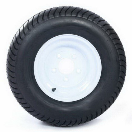 2pcs Trailer Tires & Rims 205/65-10 20.5×8.0-10 10 Ply LRE 5 Lug White Wheel
