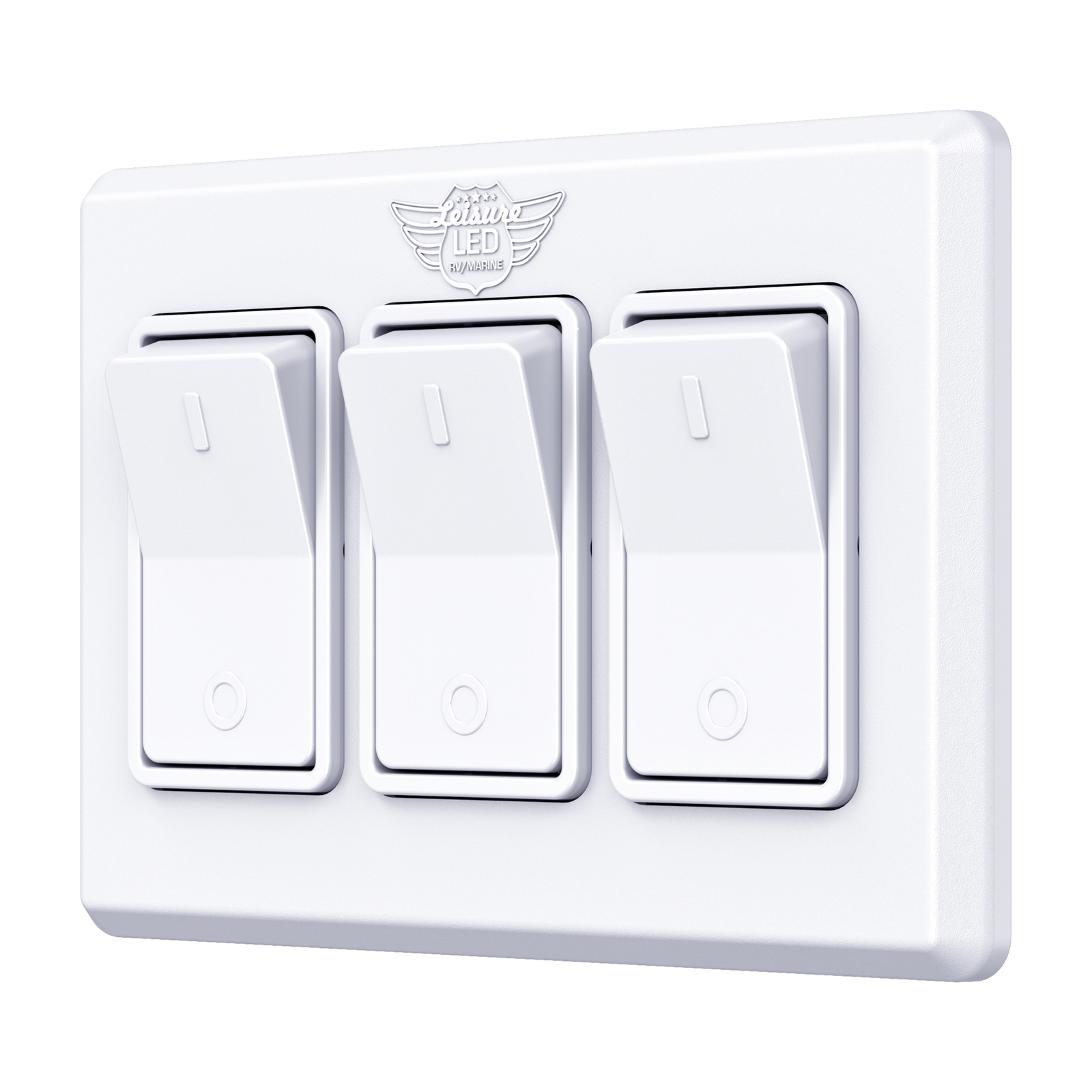 Single 3 Gang On-OFF 12V White Light Switch – RV Camper Trailer Marine Boat 12 V