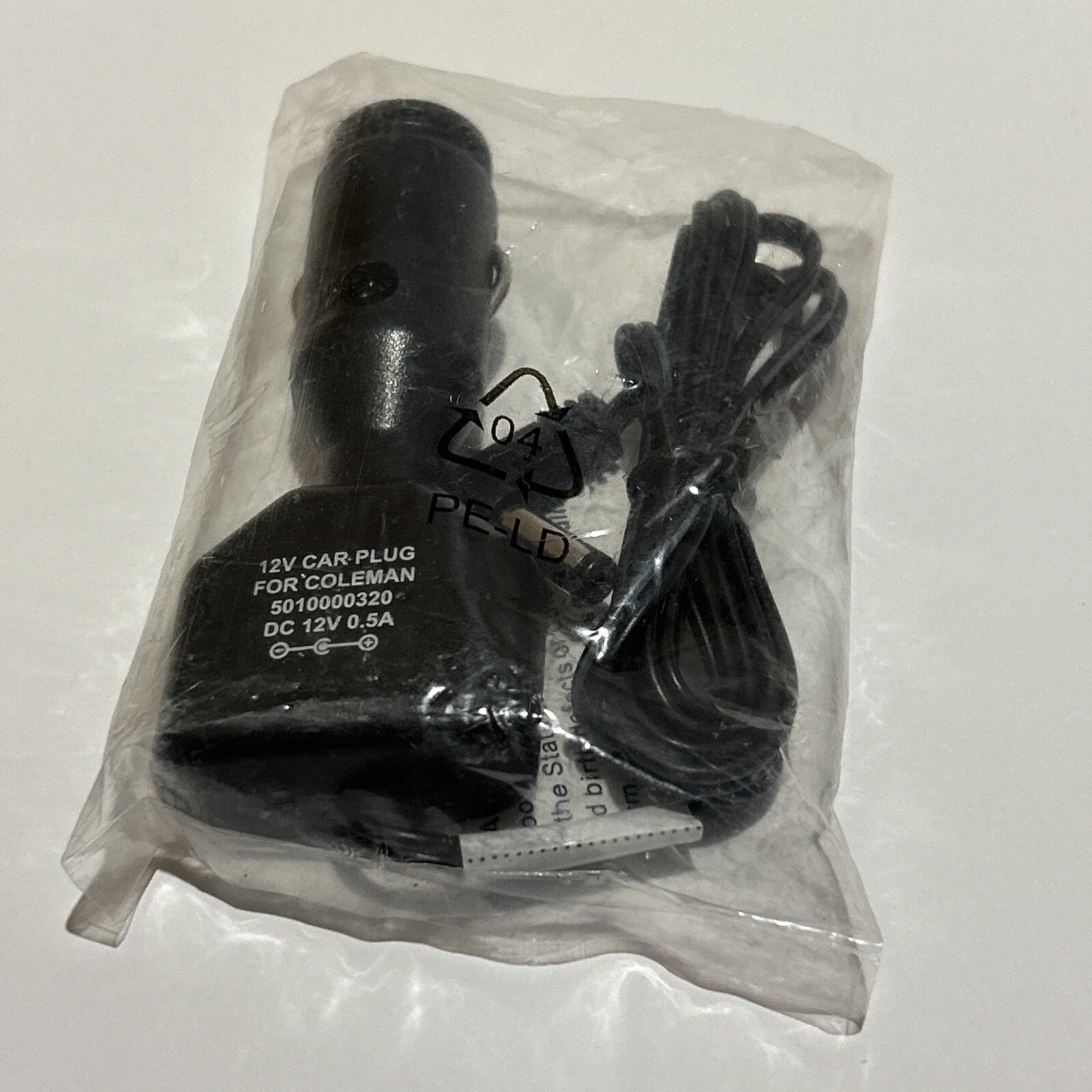 Coleman 12V Car Charger Model 5010000320 DC 12V 0.5A