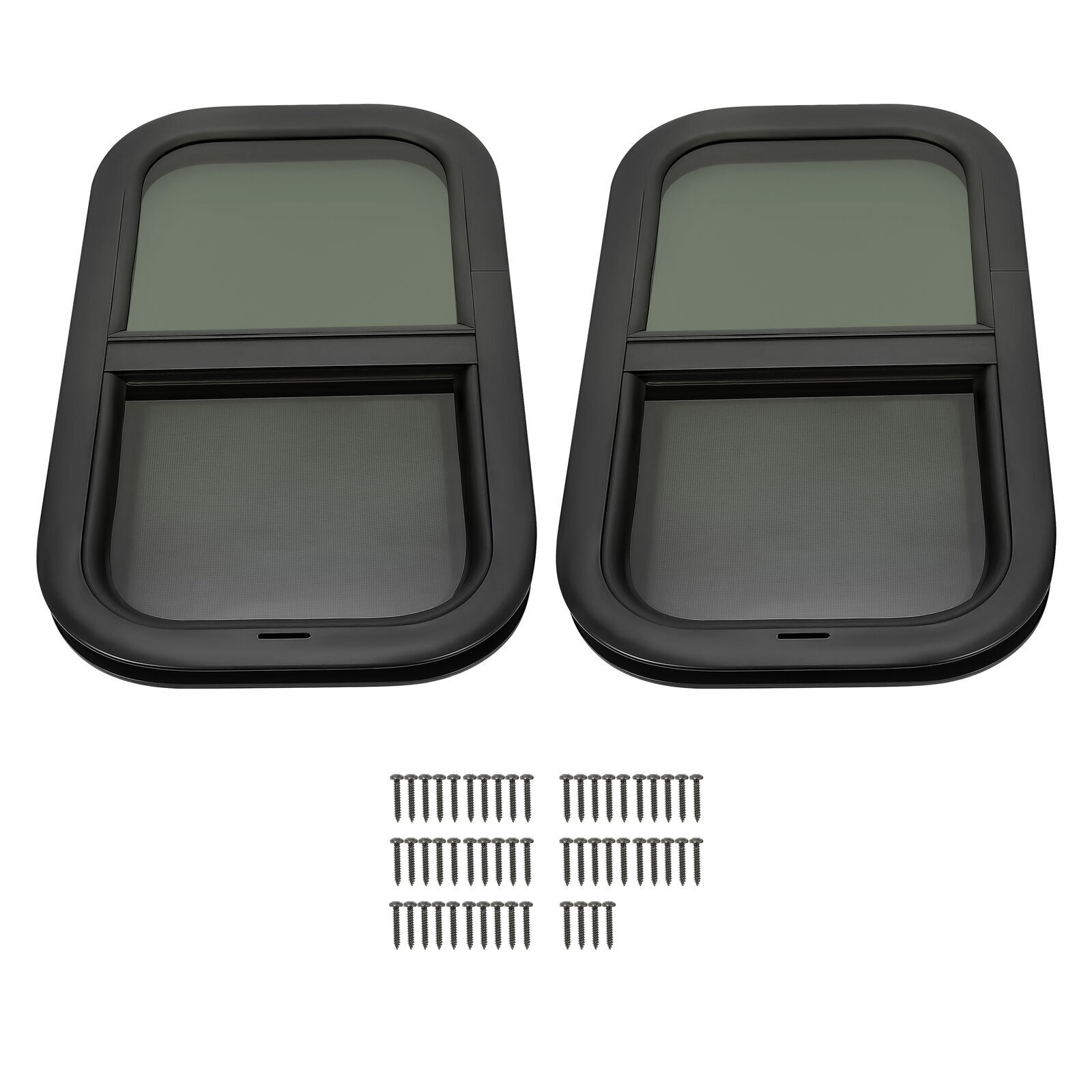 12″~ 25″ W 16″ ~ 24″ H RV Window W/ Trim Ring For RV Cargo Trailer Camper Truck