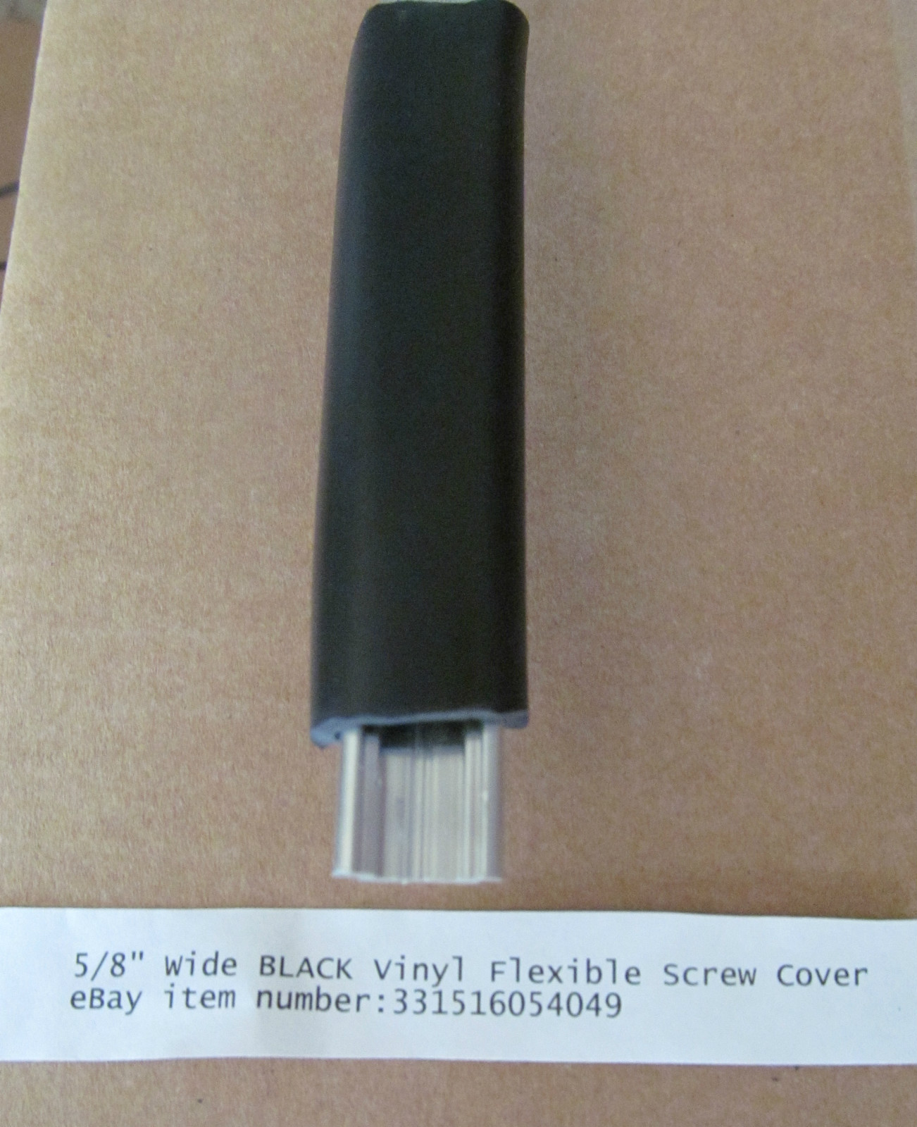 4″ SAMPLE Small Retainer Aluminum Vinyl Trim Type T4 Track 5/8″x 3/16″