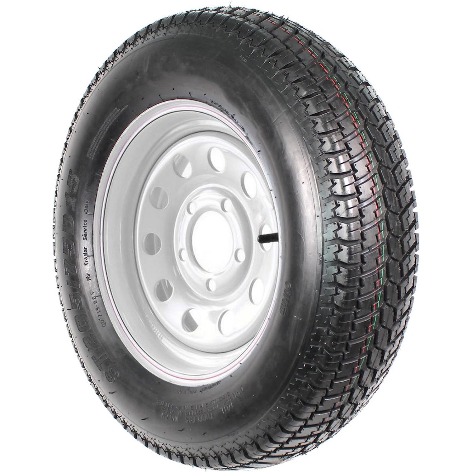 4 Set ST205/75D15 Trailer Tires with 15″ Rims, 5 Lug on 4.5″, Load Range C, 6PR