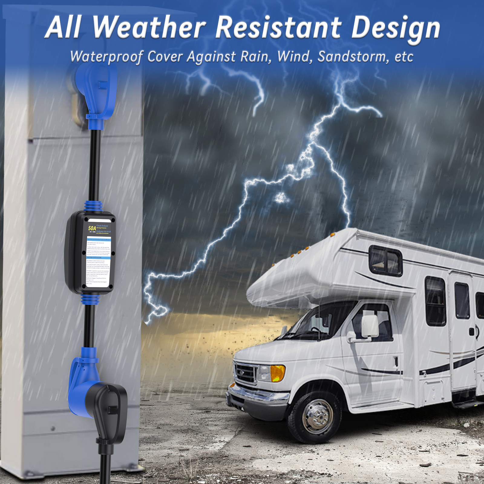 30 Amp RV Surge Protector LED Indicator Light for Camper Trailer Mobilhome Truck