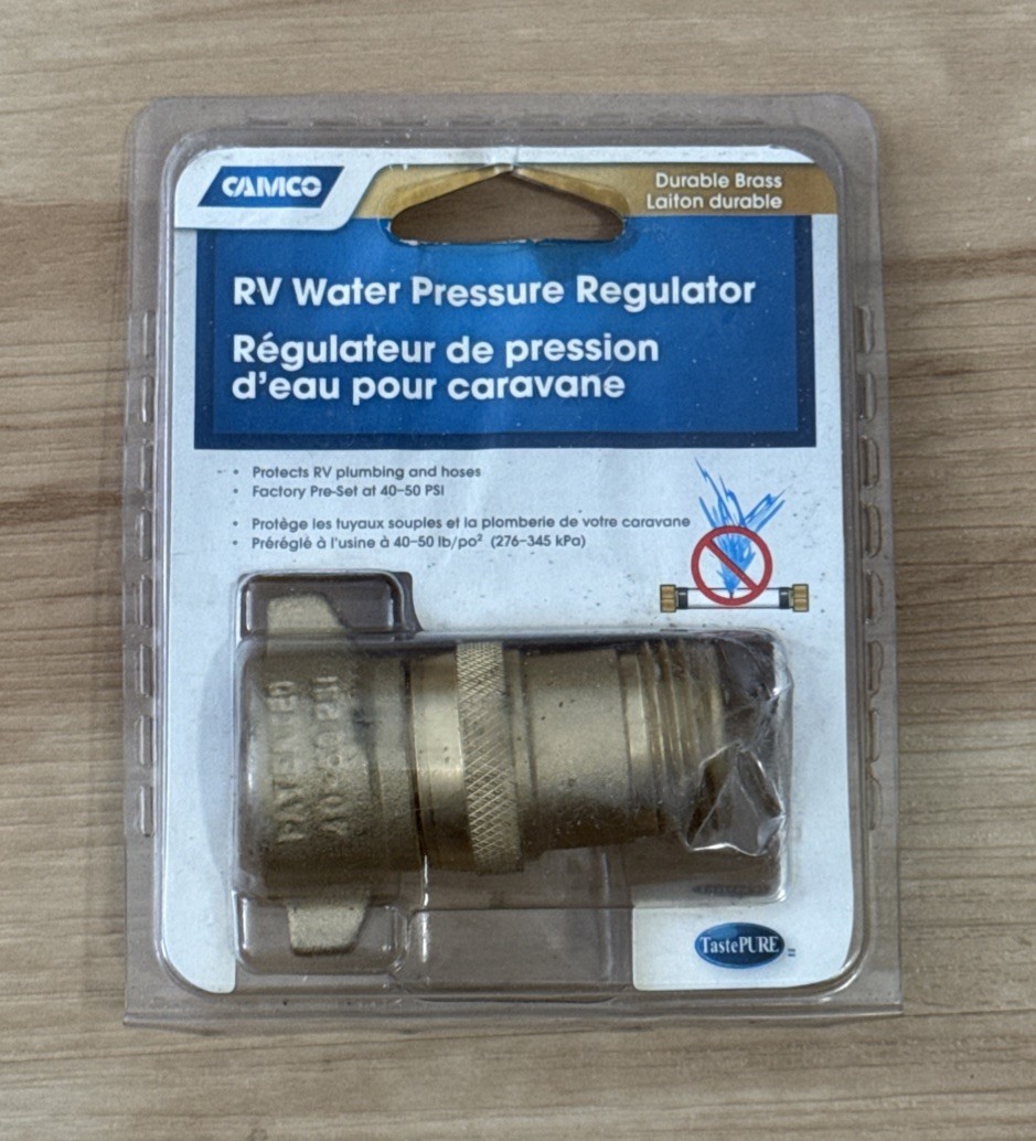 Camco RV Water Pressure Regulator Brass 40–50 PSI New Unopened Old Stock NOS