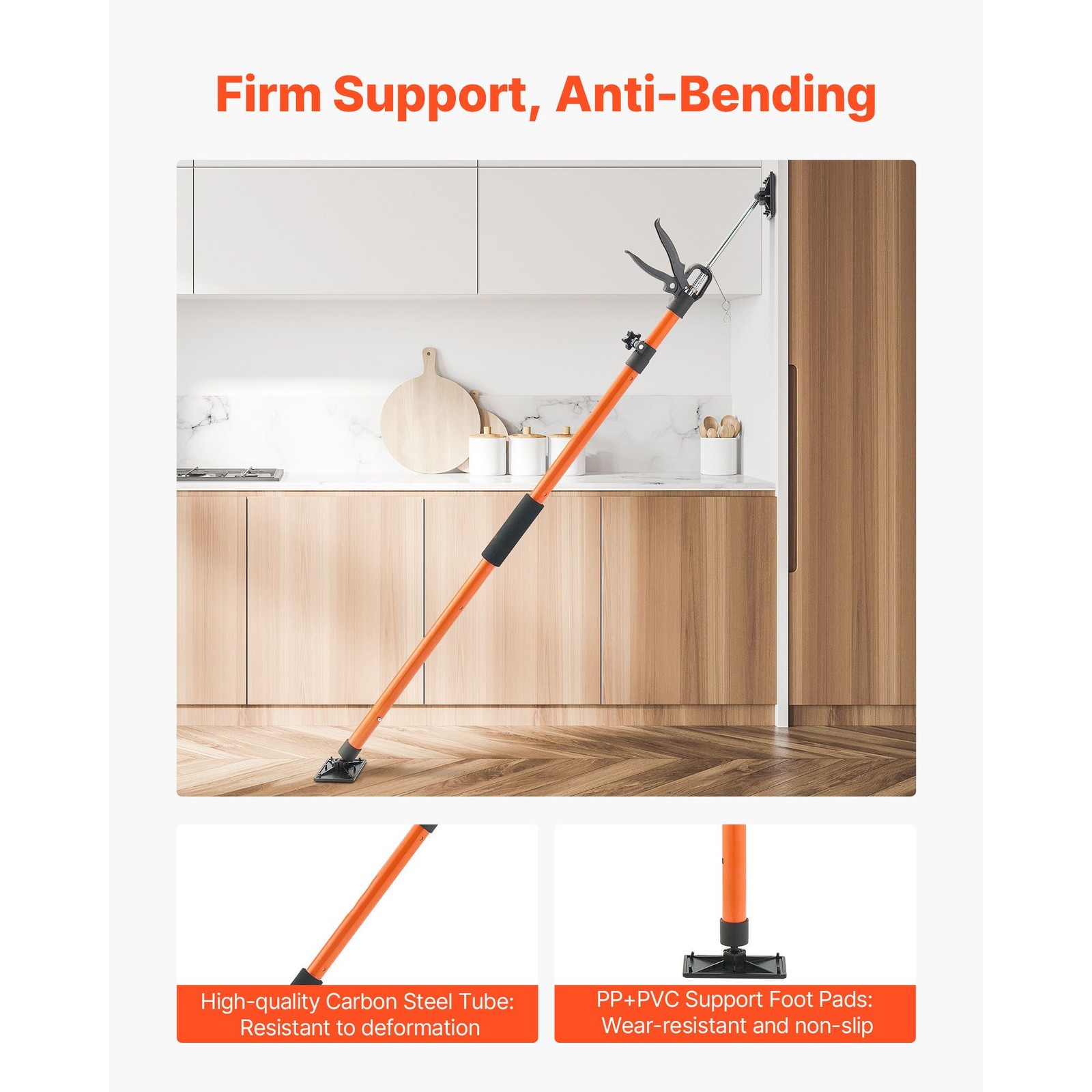 4-Pack Telescopic Cabinet Support Poles 45.7-114.2in, 154lb Capacity