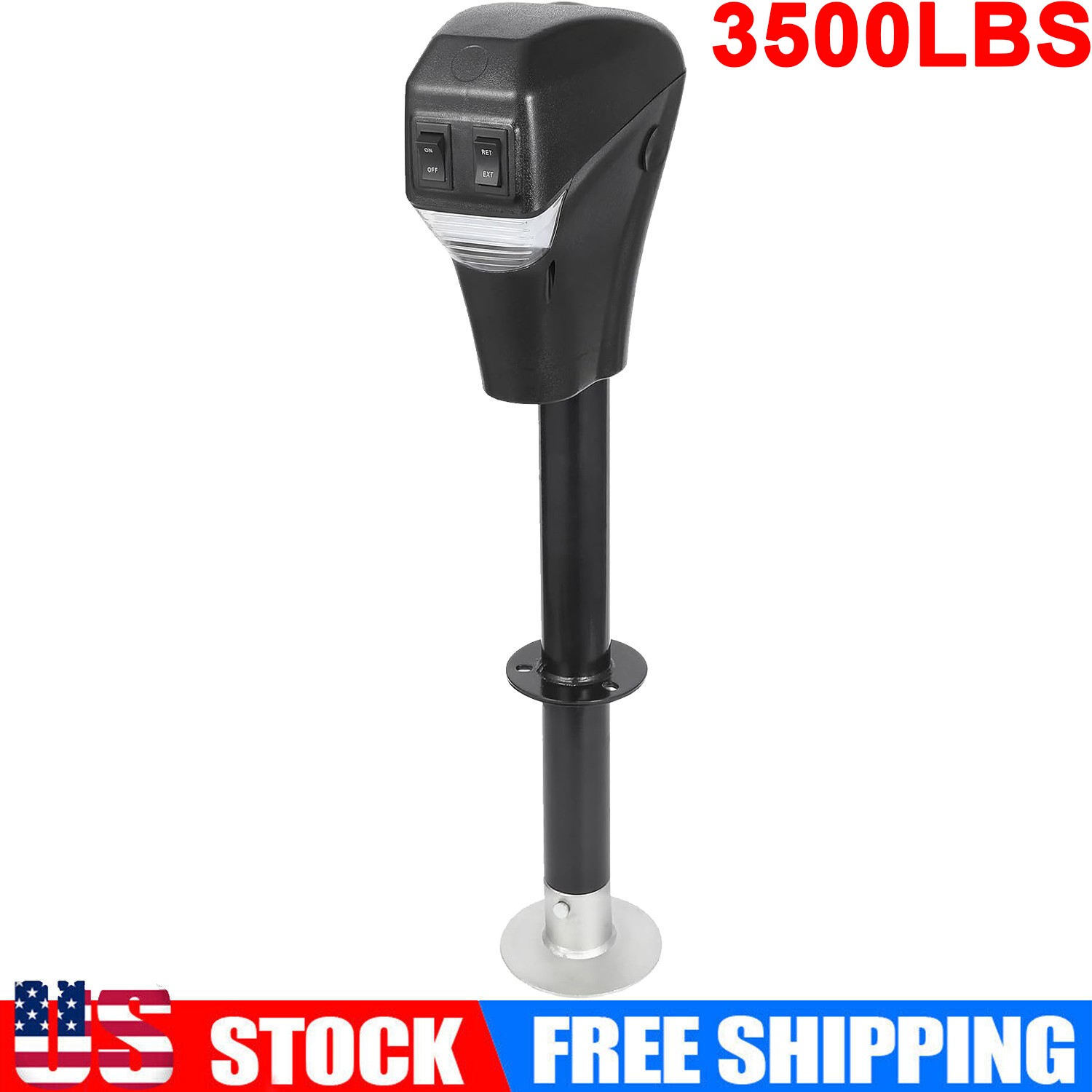 Electric Trailer Jack 3500 lbs Power Tongue Jack for RV Trailer & Camper Black