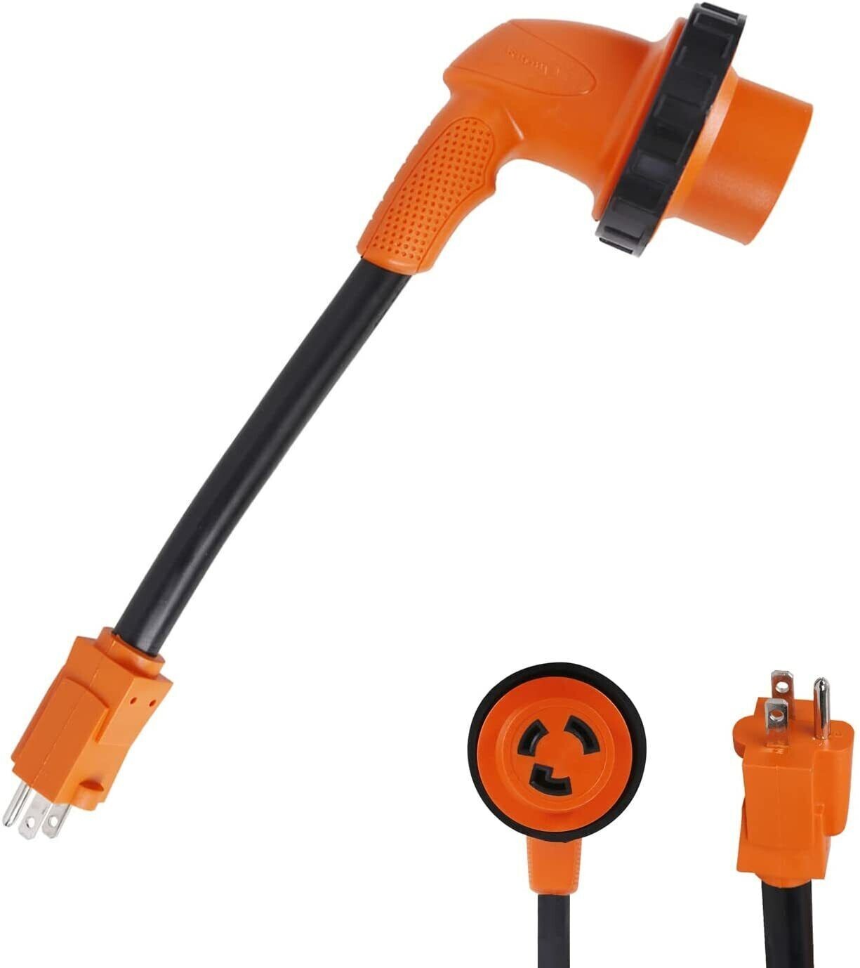 RV Adapter Cord 15 amp (5-15P) Male to 30 amp (L5-30R) Female ,STW 3/C 10 AWG