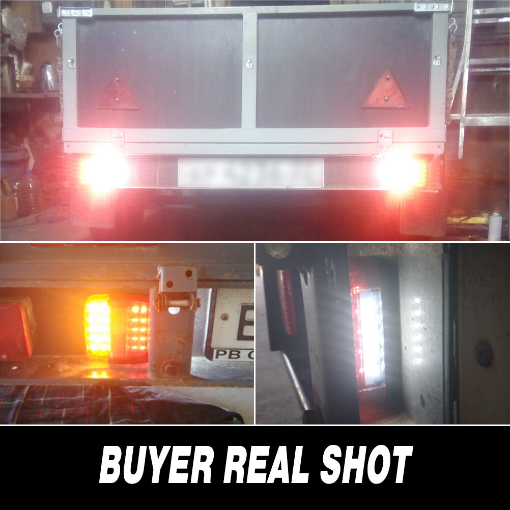 2x LED TRAILER LIGHTS LIGHT SQUARE TAIL STOP INDICATOR TRUCK LAMP UPGRADE KITS
