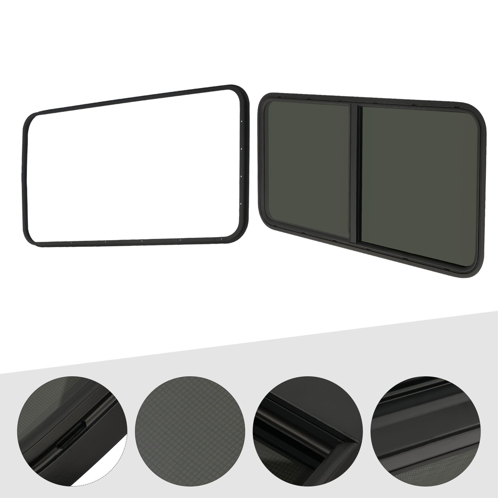 RV Window Horizontal Sliding Windows Multiple Wall Thicknesses Waterproof