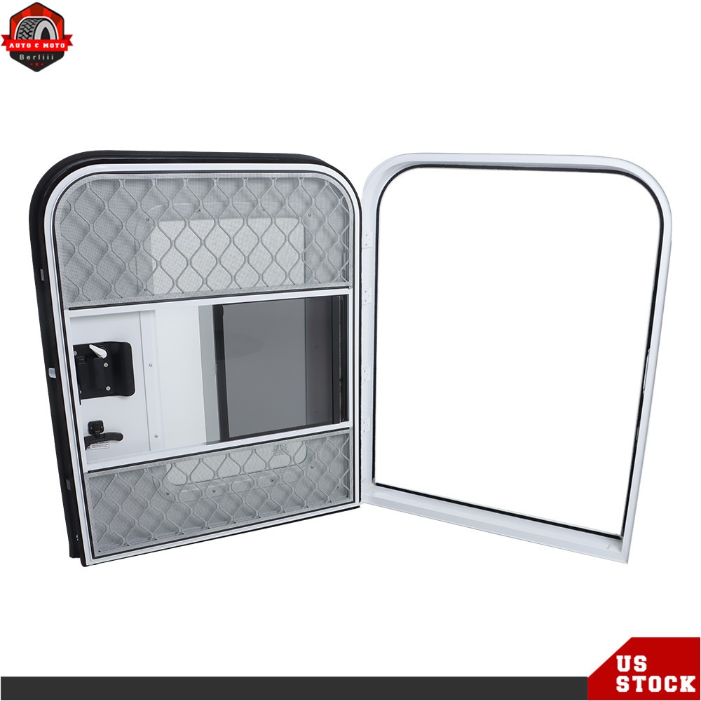 RV Camper Passenger/Driver Side Trailer Door 23″~28″×32″~44″ Entry Door W/ Lock