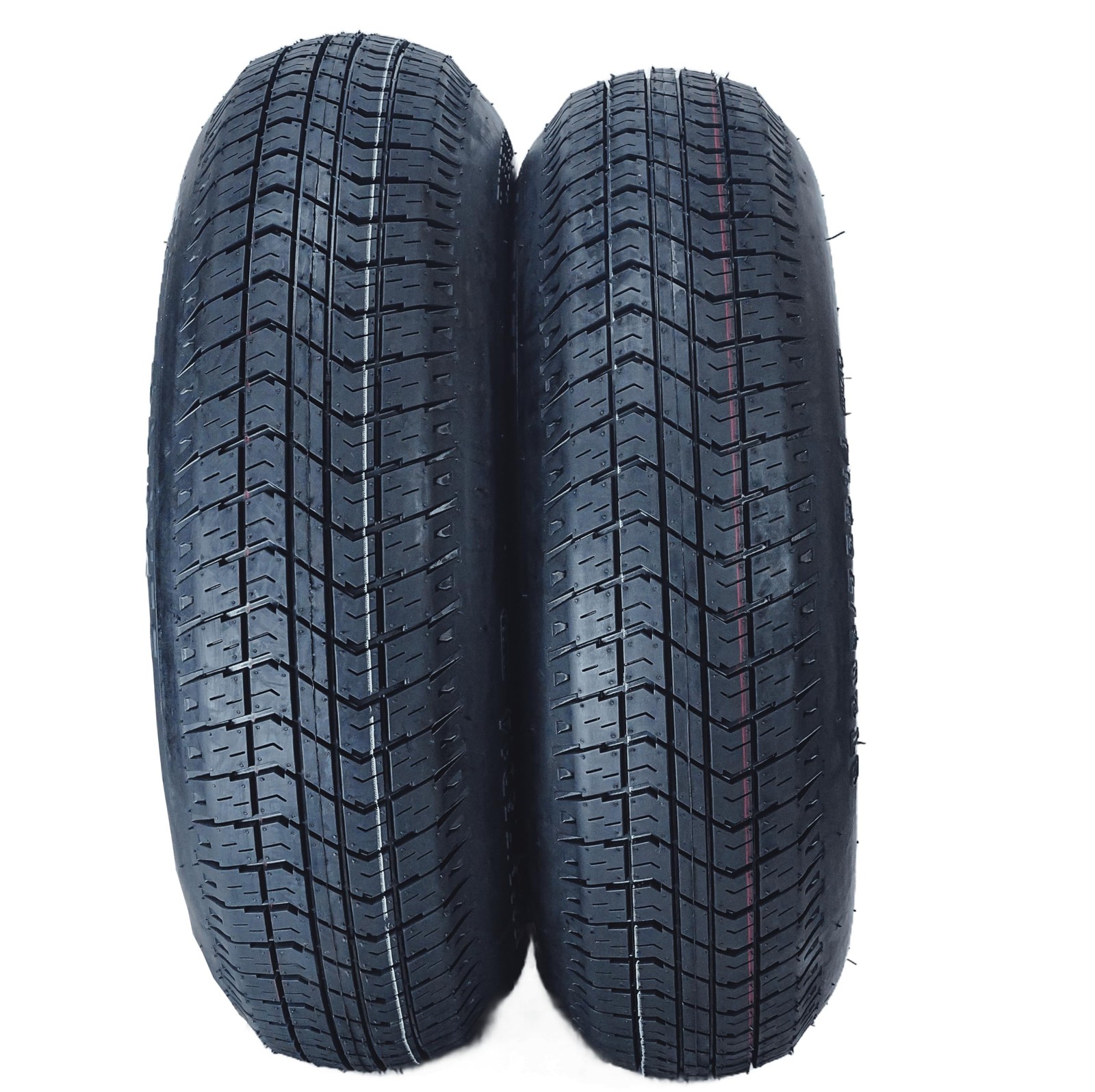 4 Pack Trailer Tire On Rim ST205/75D14 Trailer Tires Black Wheels 5 Lug on 4.5″