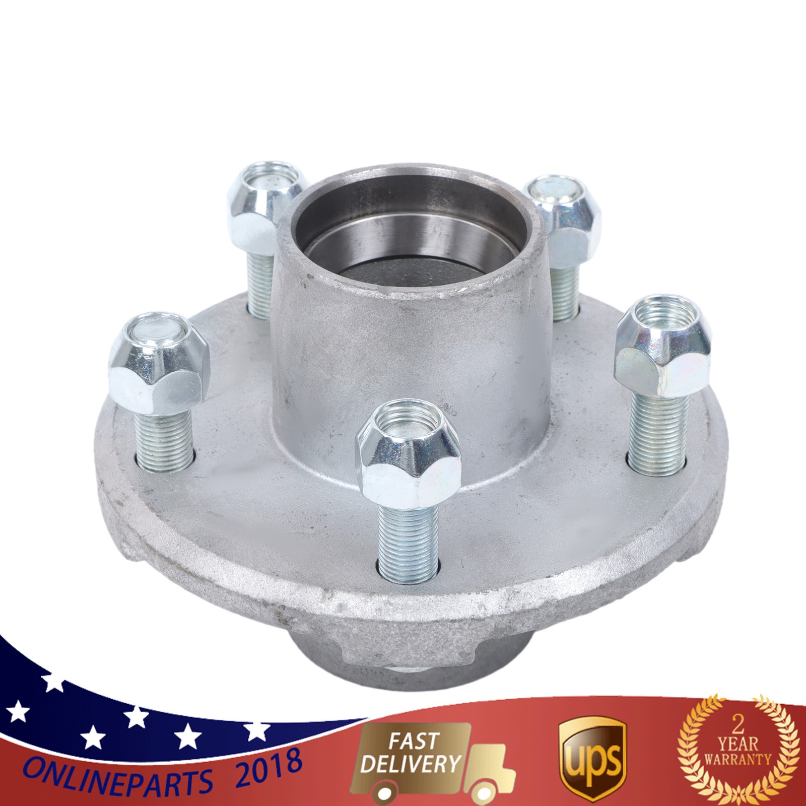 Boat Trailer Galvanized Hub 5 Lug 5 On 4 1/2″ Lug Pattern 1 1/16″(44649) Kit