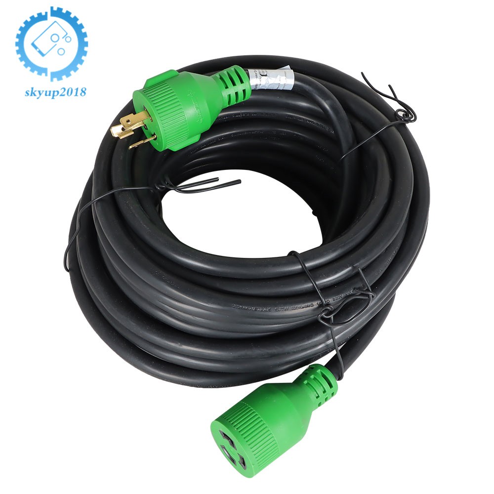 30 Amp 3 Prong NEMA L5-30P/L5-30R 10-100 Feet Generator Extension Cord