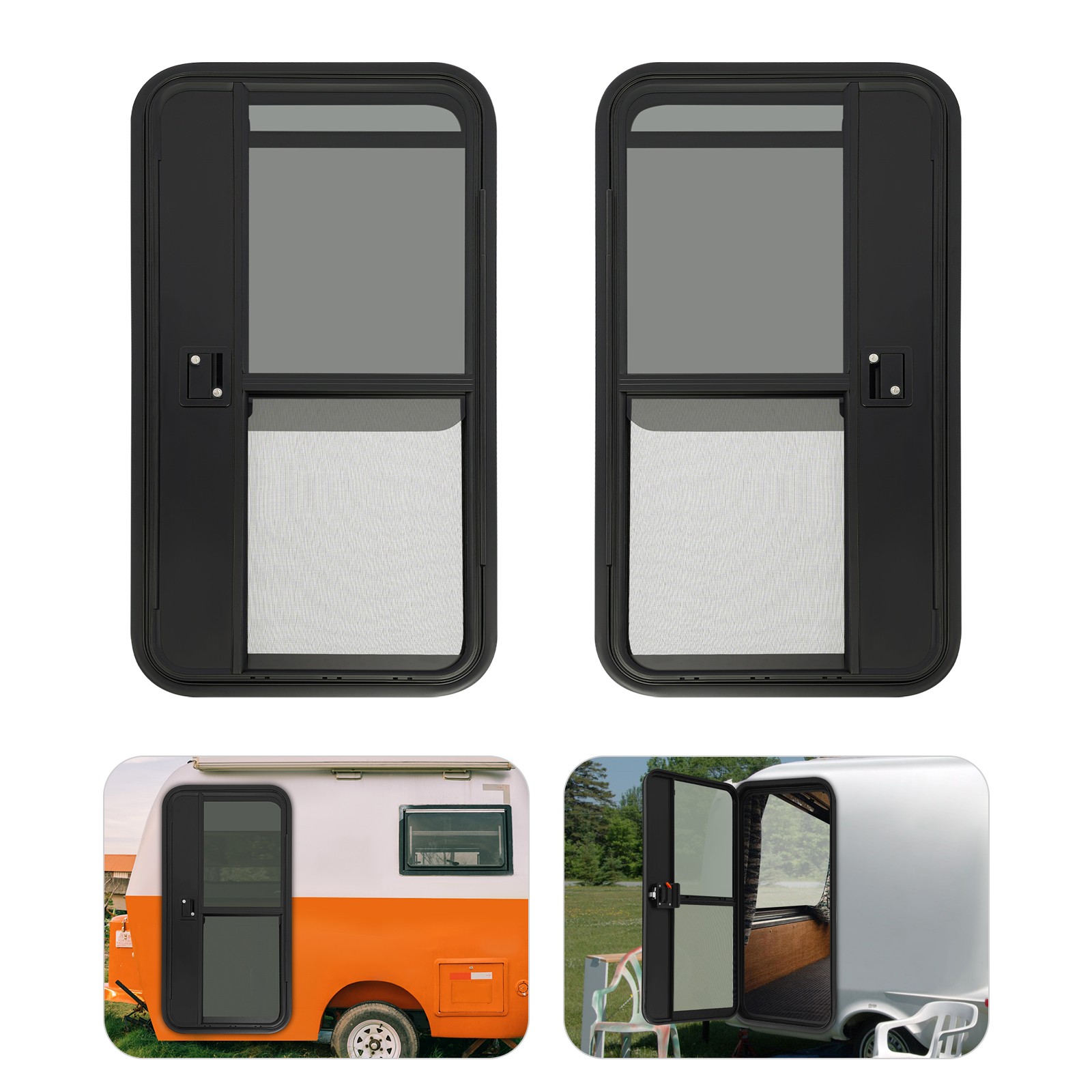 Left+Right Teardrop Trailer Door For RV Camper with Wall Thickness of 18-20mm