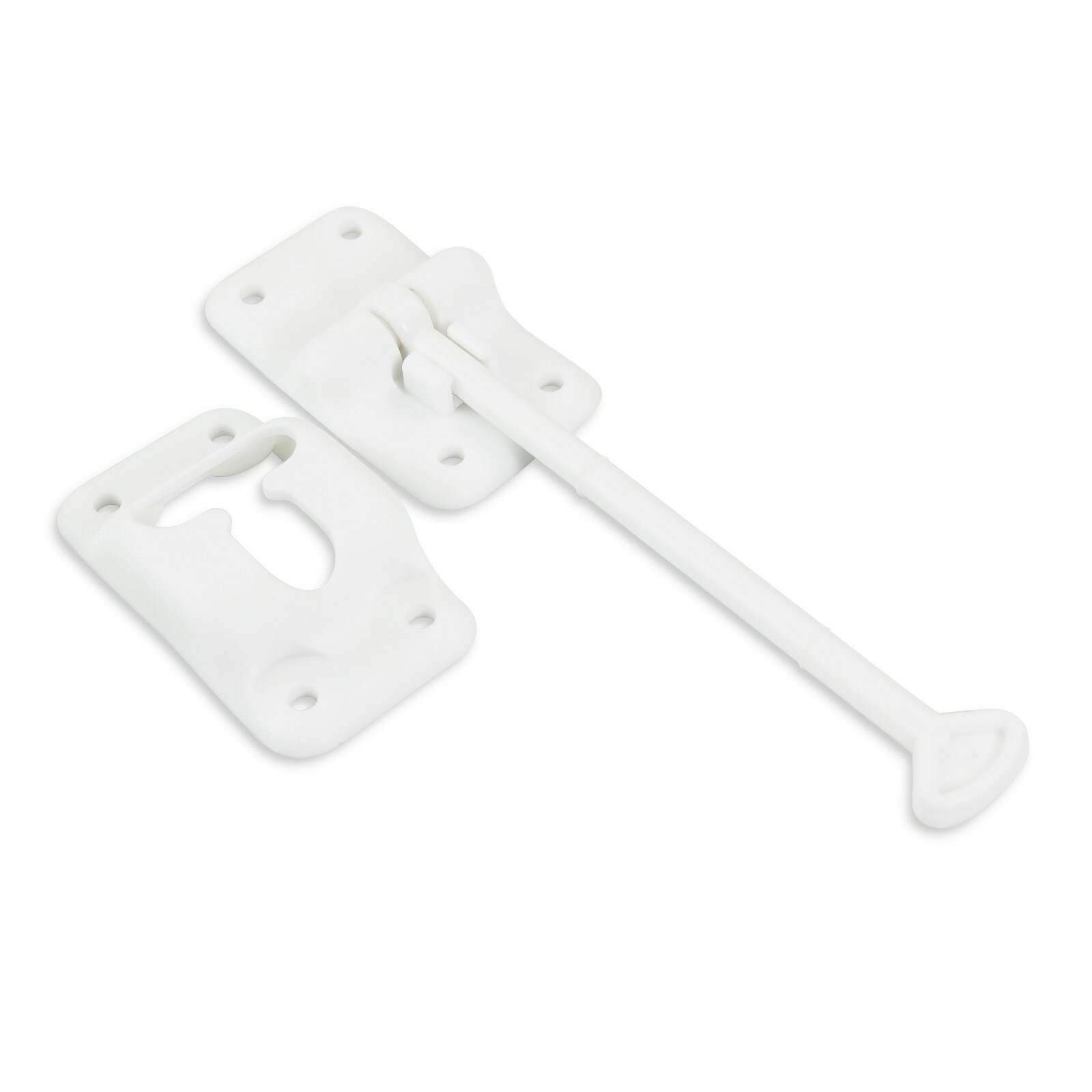 RV Trailer 6″ T-style Entry Door Catch Holder Plastic with Bracket White