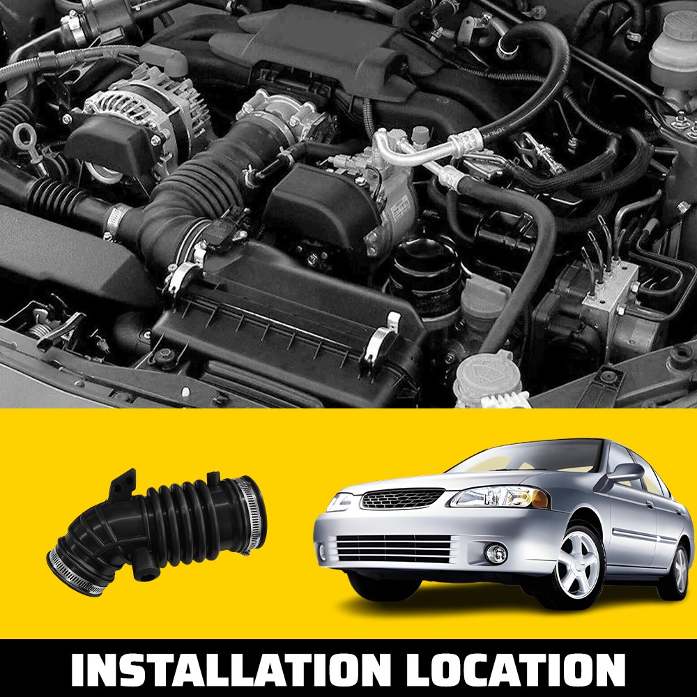 1-10xNew Engine Air Intake Rubber Hose With Clamp Fit Nissan Sentra 2000 L4 1.6L